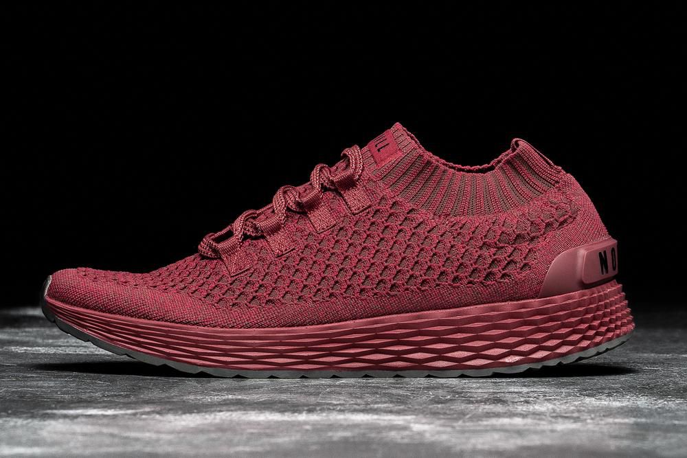 NOBULL Crimson Knit Koşu Ayakkabısı Bayan - Kırmızı - Turkiye (VPA-196258)